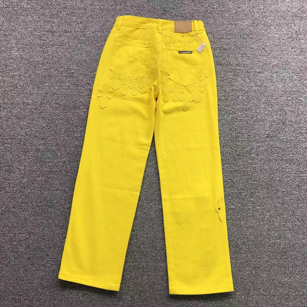 Yellow Cross Patch Yellow Denim Jeans™