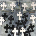 Black & White Cluster Cross Patch Denim Jeans™