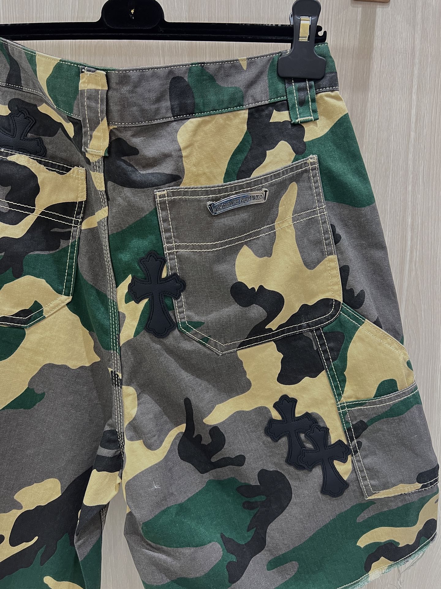 Black Cross Patch S*X Camo Shorts™