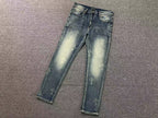 Faded Wash Cross Print Slim Fit Jeans™