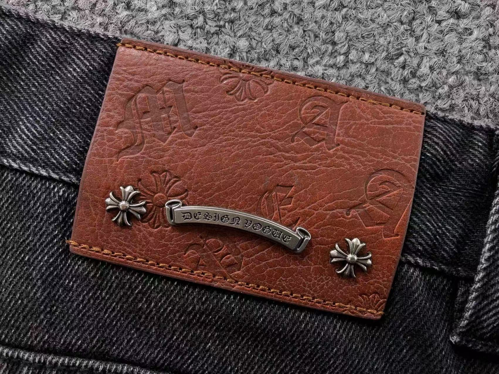 Faded Black Fleur De Lis Baggy Jeans™