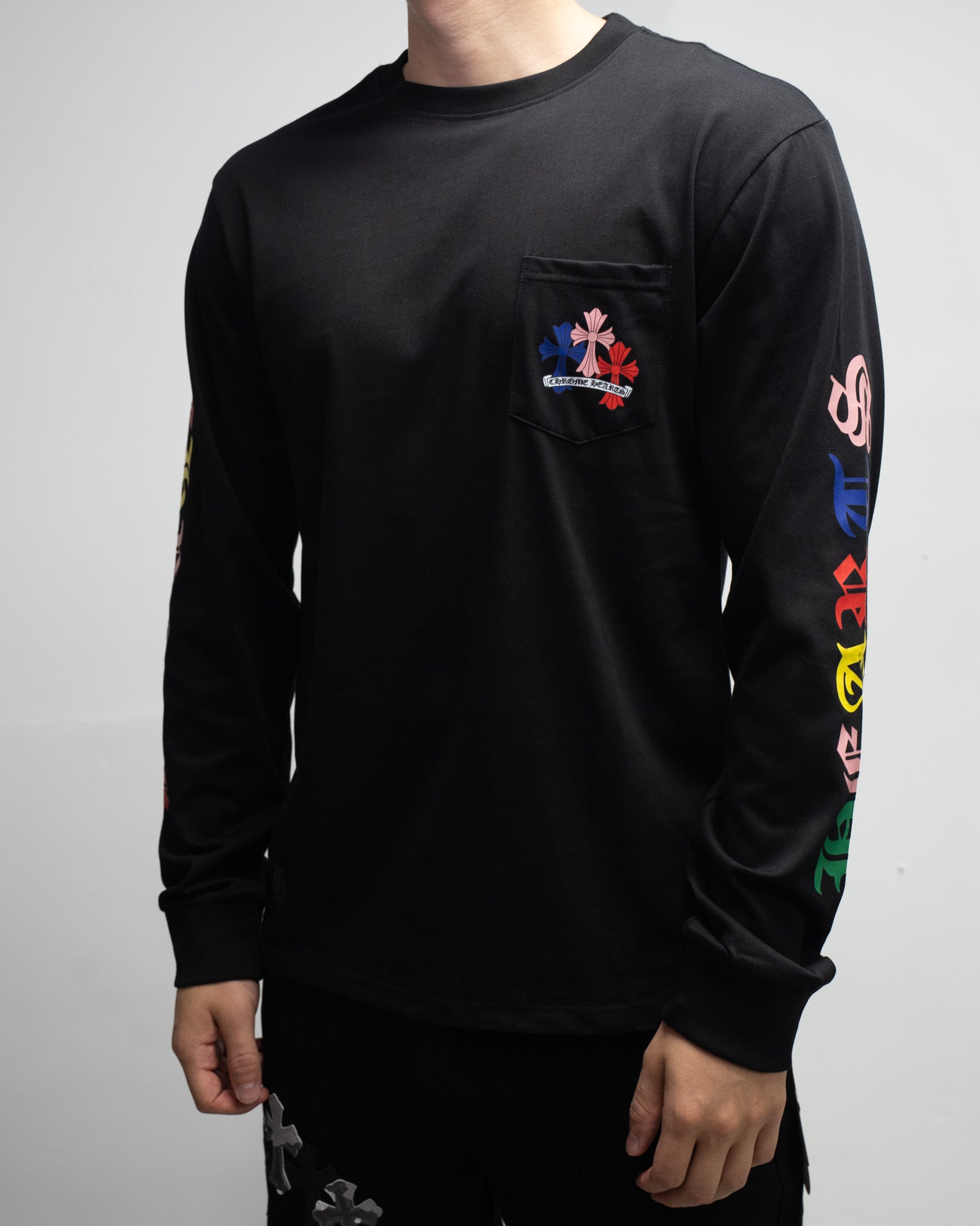 Stacked Multicolor Crosses Black Long Sleeve™