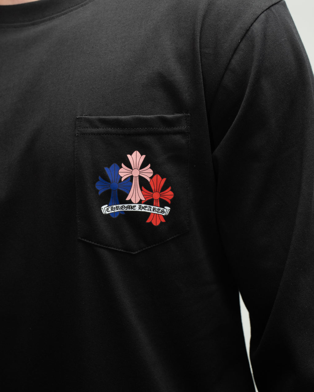 Stacked Multicolor Crosses Black Long Sleeve™