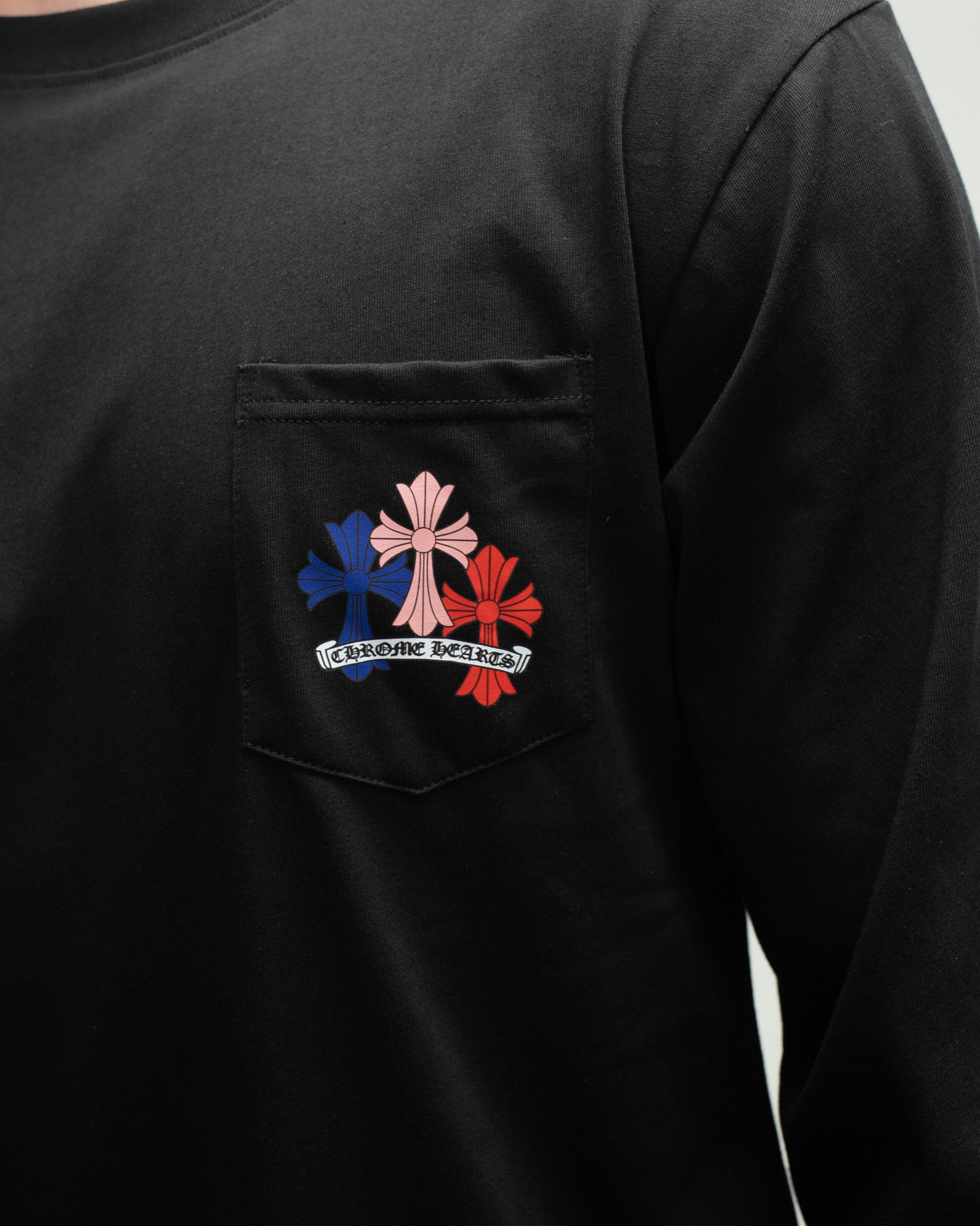 Stacked Multicolor Crosses Black Long Sleeve™