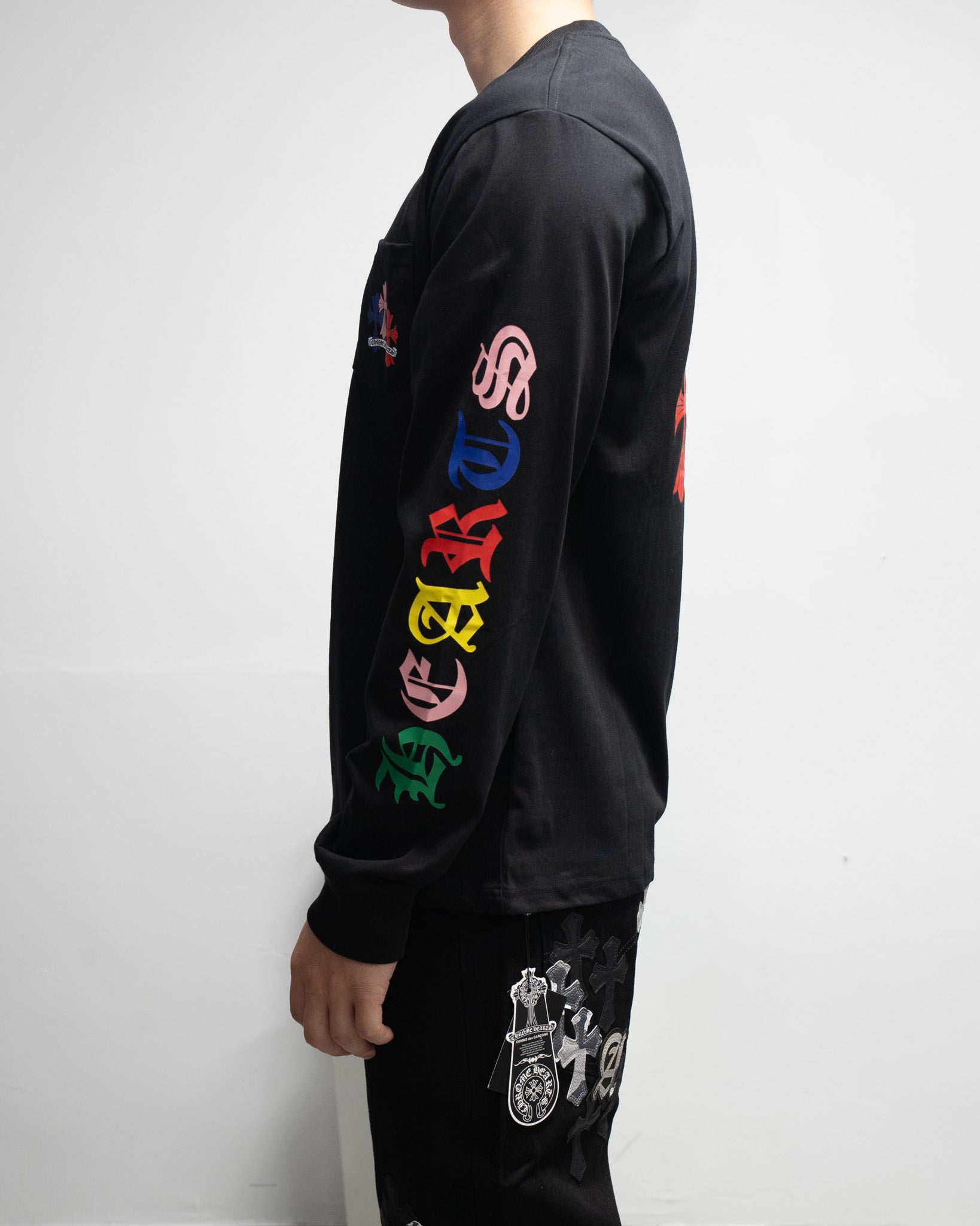 Stacked Multicolor Crosses Black Long Sleeve™