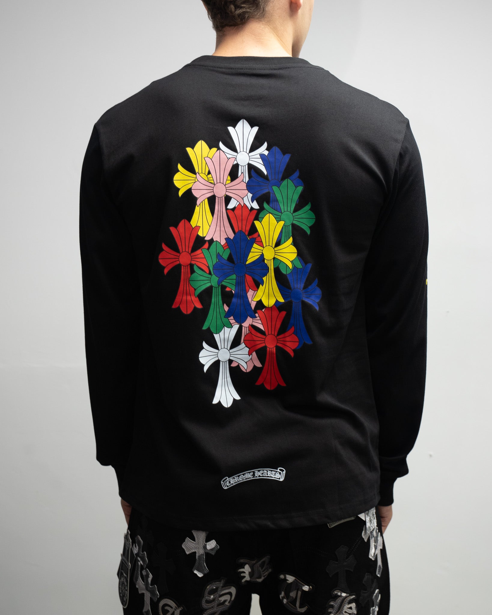Stacked Multicolor Crosses Black Long Sleeve™