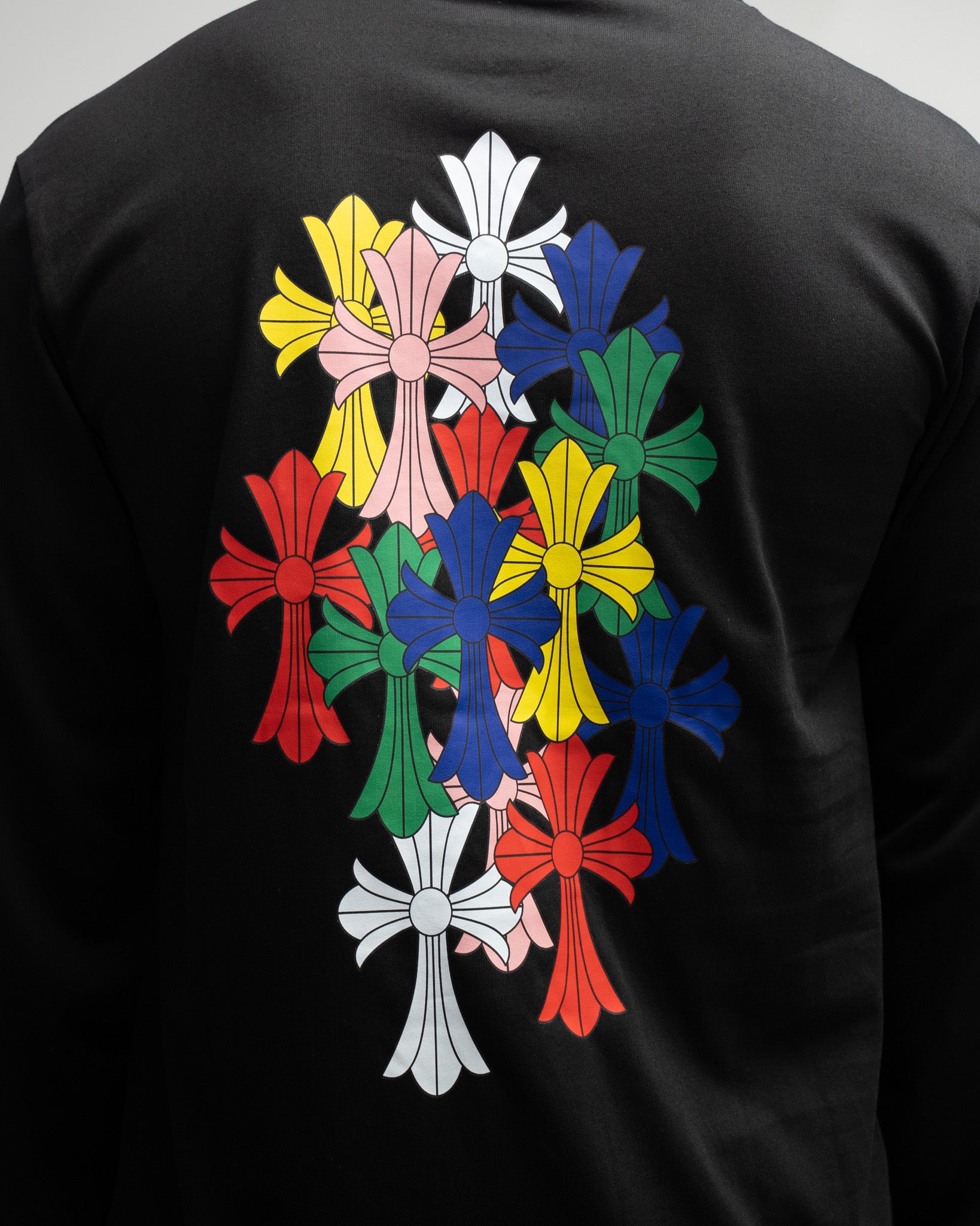 Stacked Multicolor Crosses Black Long Sleeve™