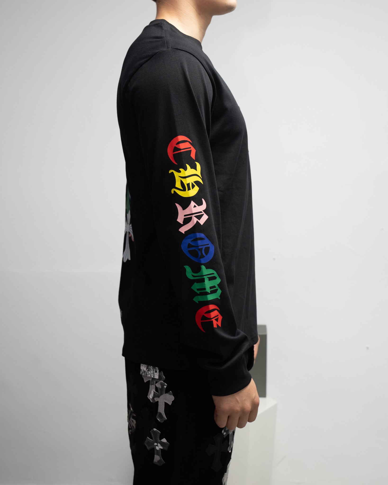 Stacked Multicolor Crosses Black Long Sleeve™