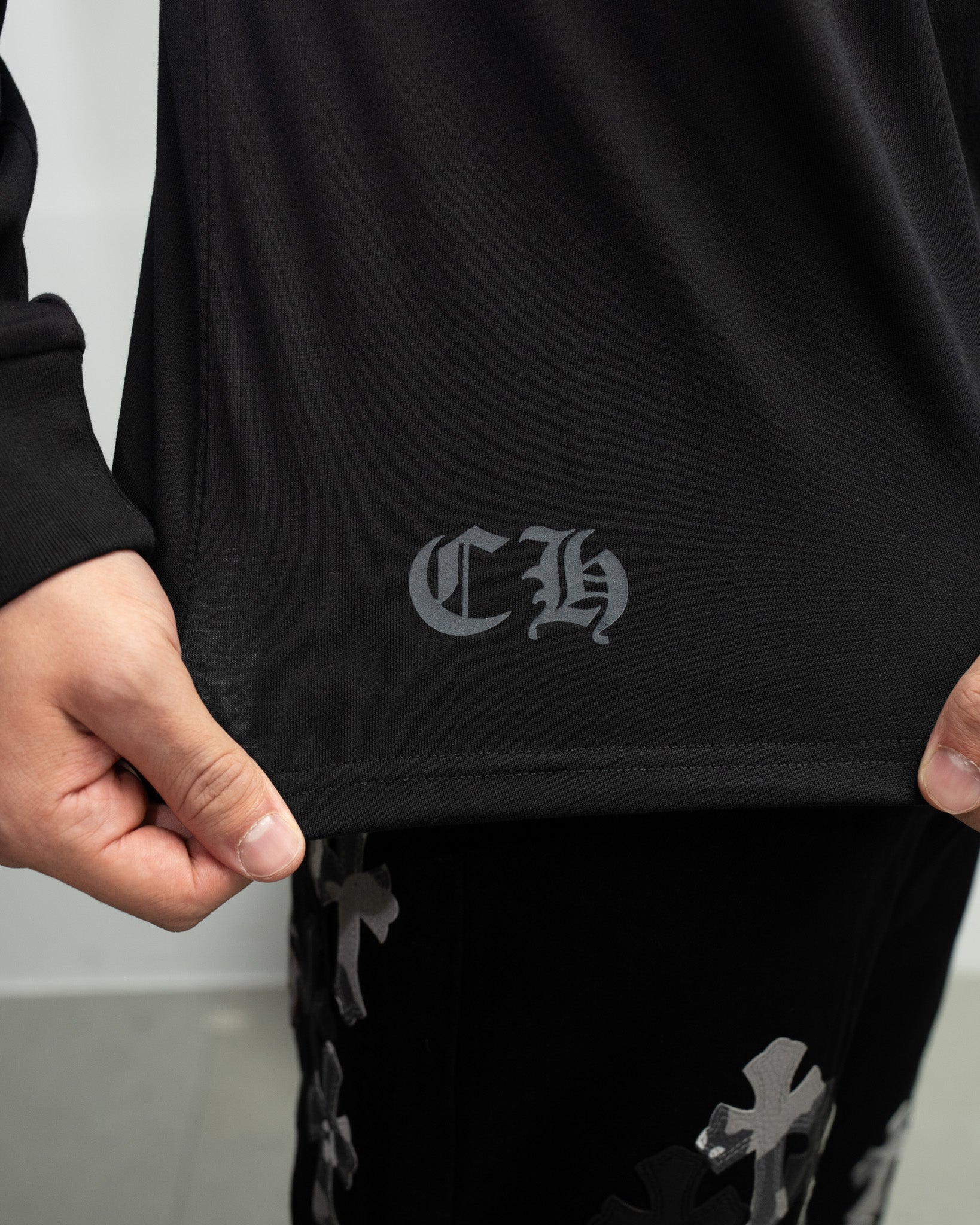 Stacked Multicolor Crosses Black Long Sleeve™