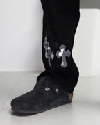 White & Black Camo Cross Patch Faded Black Jeans™