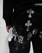 White & Black Camo Cross Patch Faded Black Jeans™