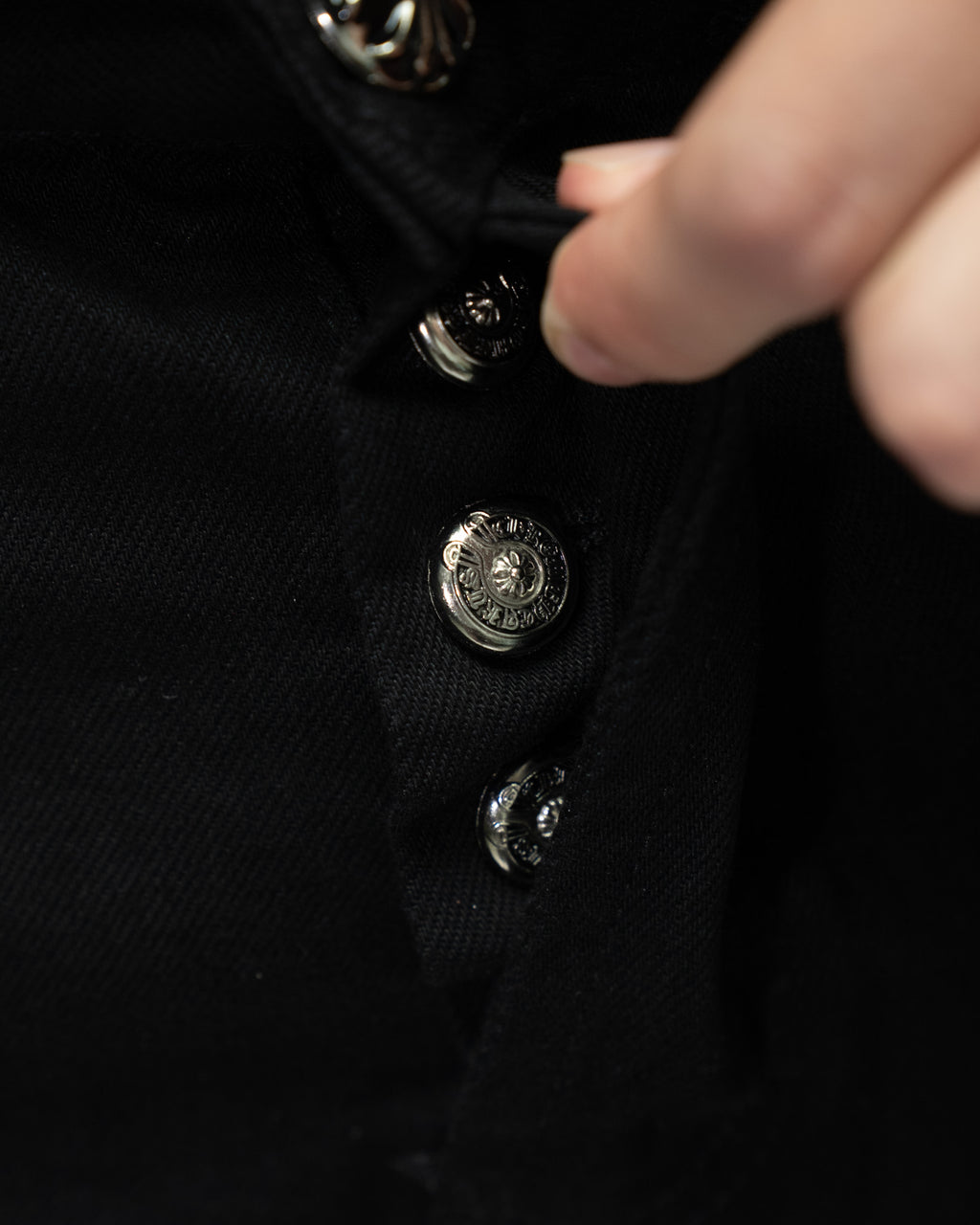 White & Black Camo Cross Patch Faded Black Jeans™