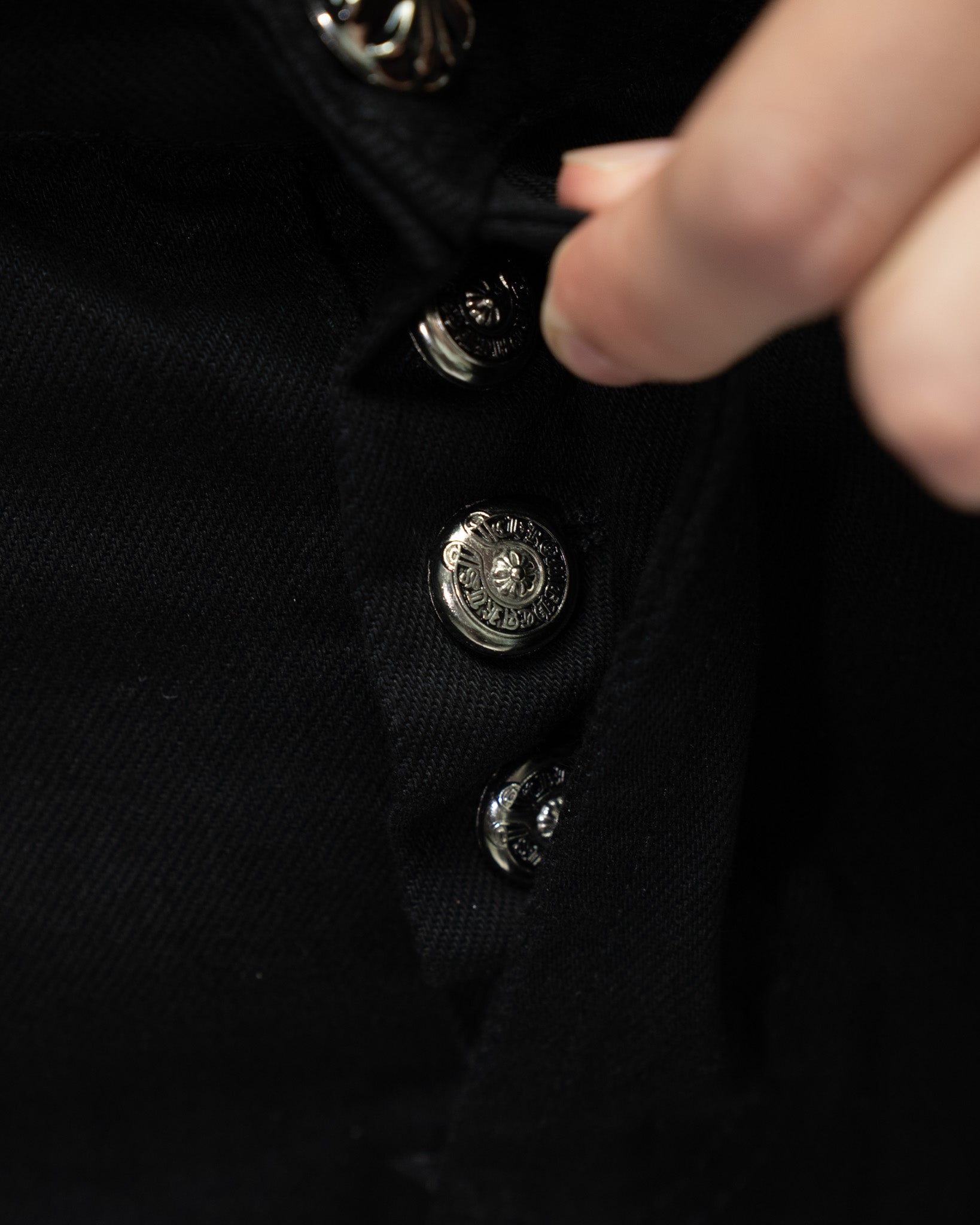 White & Black Camo Cross Patch Faded Black Jeans™