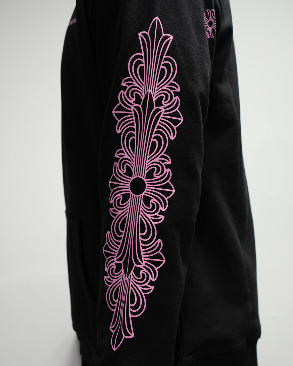Pink Typography Logo USA Black Hoodie™