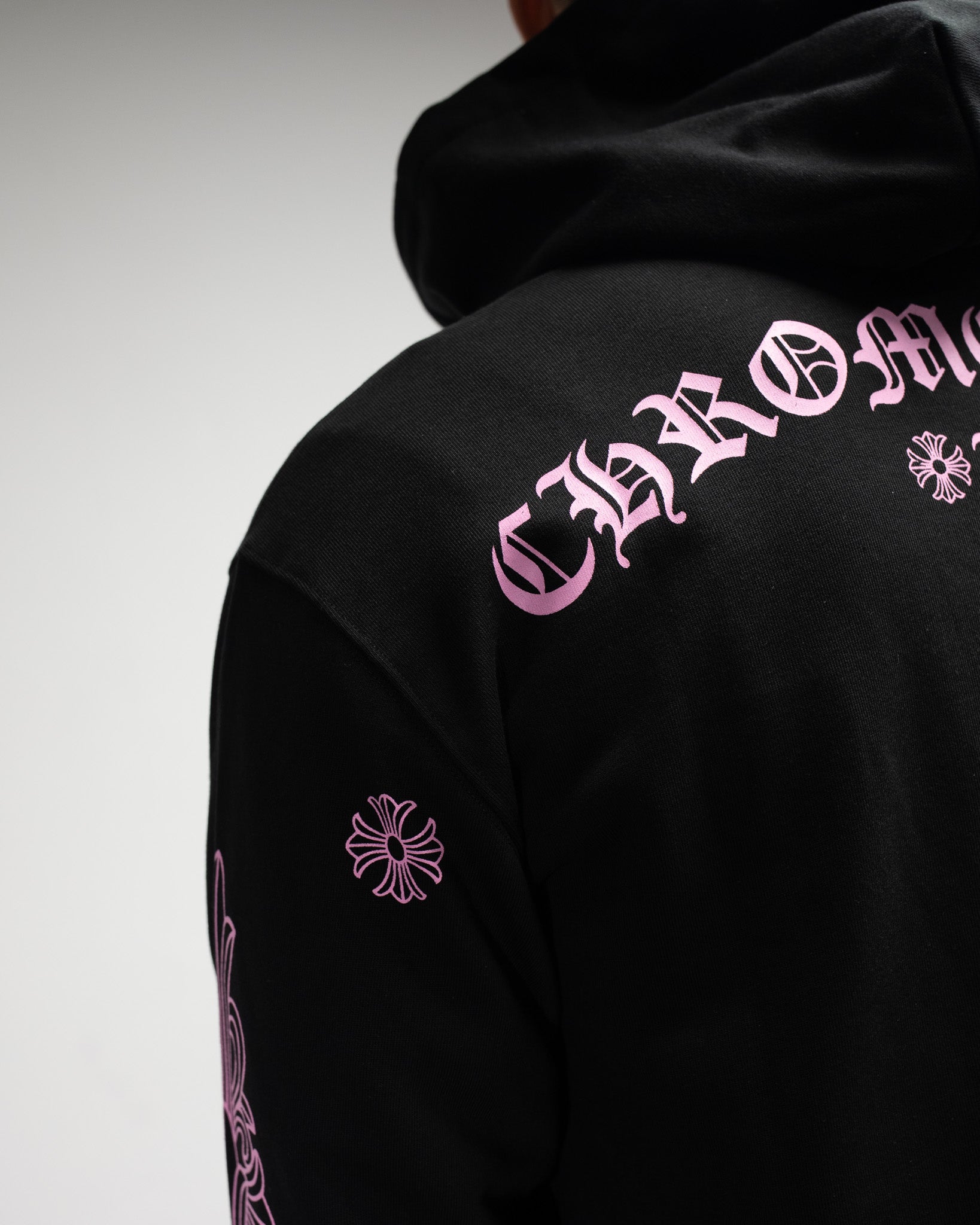 Pink Typography Logo USA Black Hoodie™