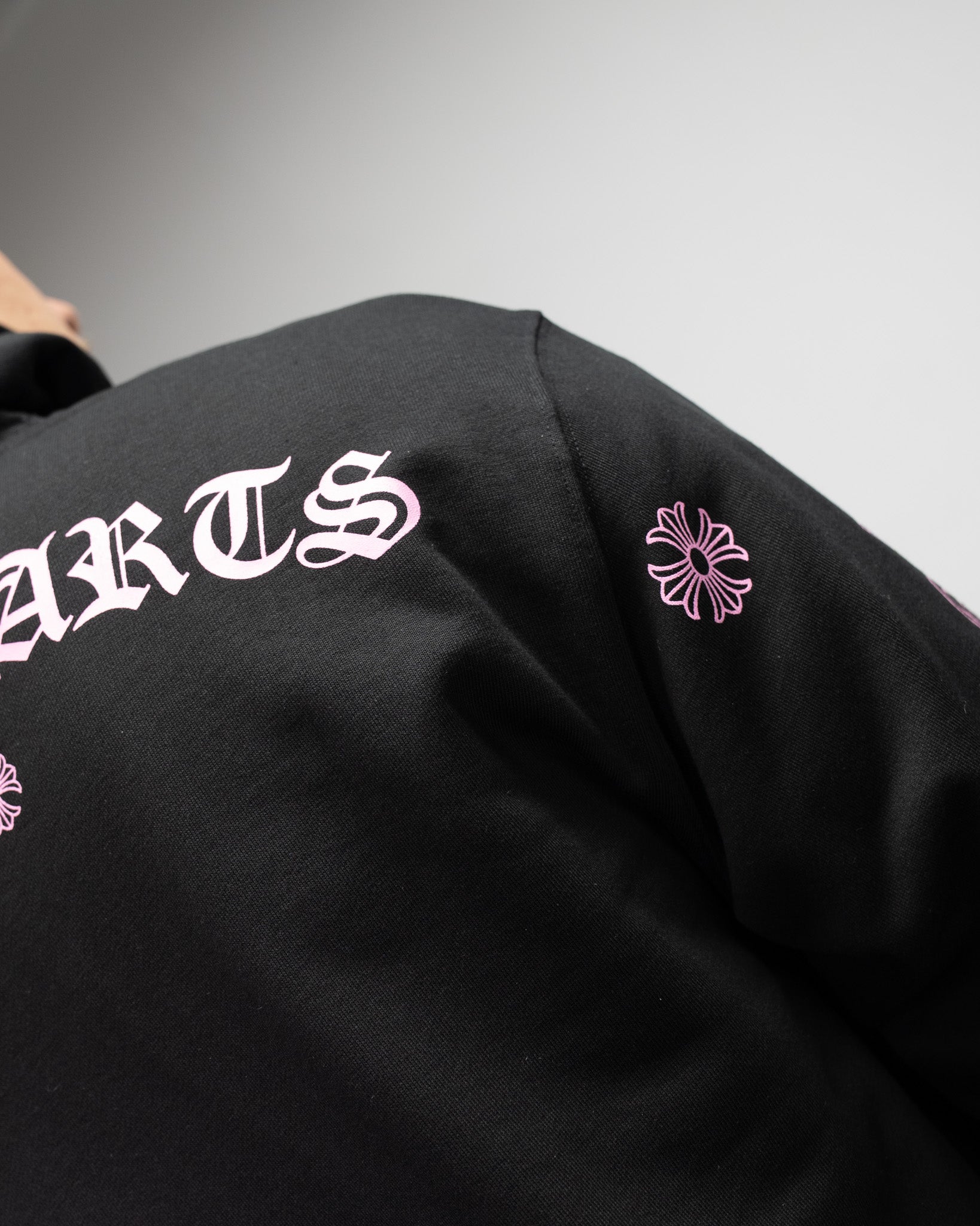 Pink Typography Logo USA Black Hoodie™