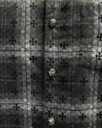 Flower Cross Pattern Dark Grey Flannel™