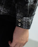 Flower Cross Pattern Dark Grey Flannel™