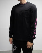 Pink Typography Collar Black Long Sleeve™