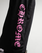 Pink Typography Collar Black Long Sleeve™