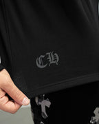 Pink Typography Collar Black Long Sleeve™