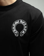 Horse Shoe Logo USA White/Black Long Sleeve™