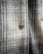 Black Leather Crosses & Fleur De Lis Checkered Grey Flannel™