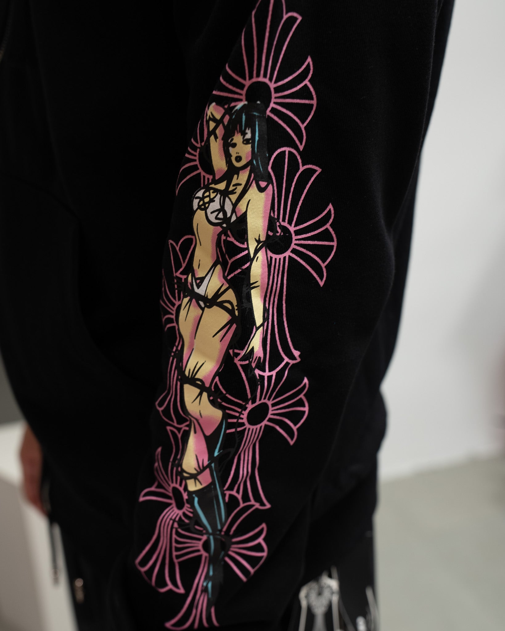 Pink Deadly Doll Black Full Zip Hoodie™