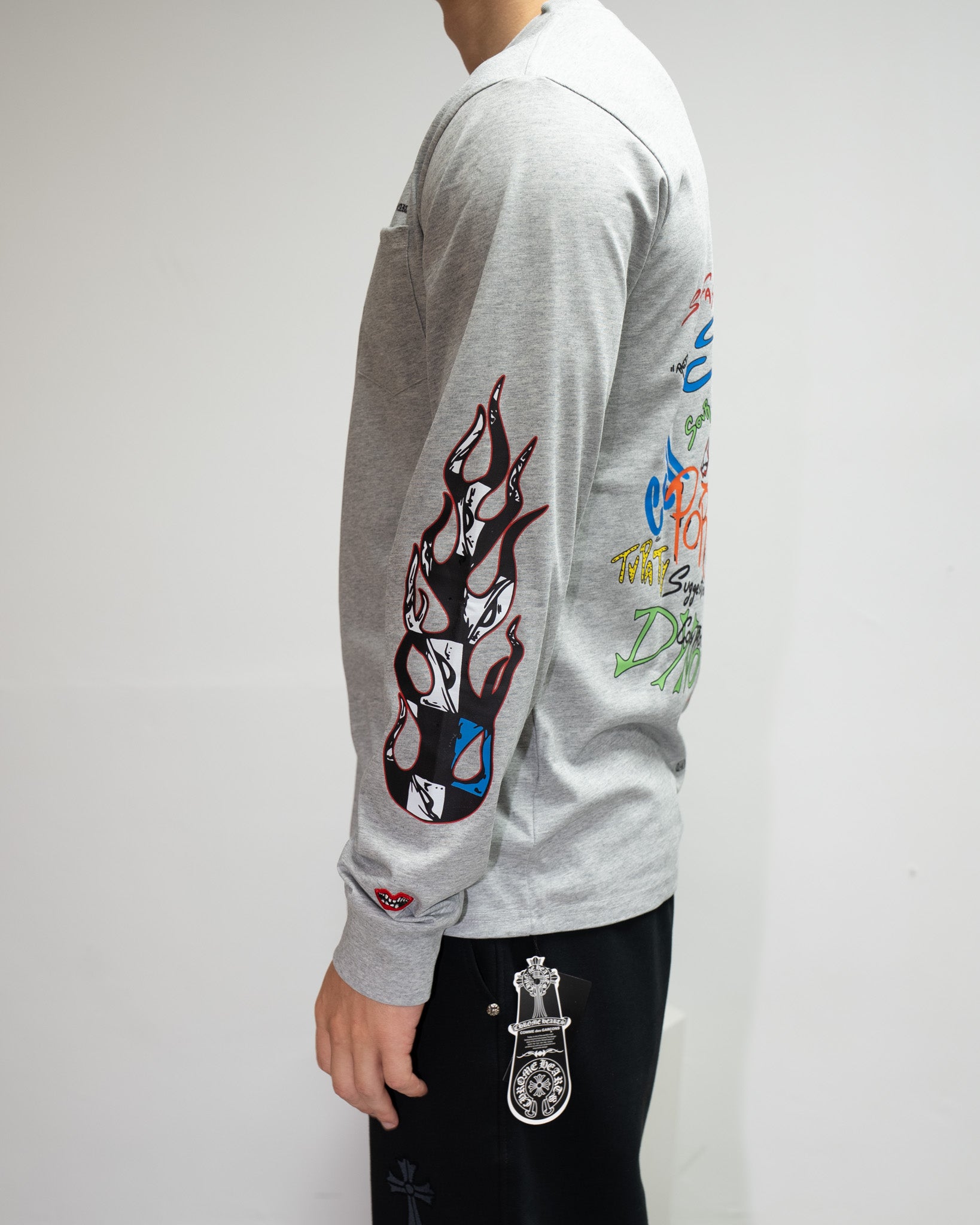 M-Boy Colored Text Grey Long Sleeve™