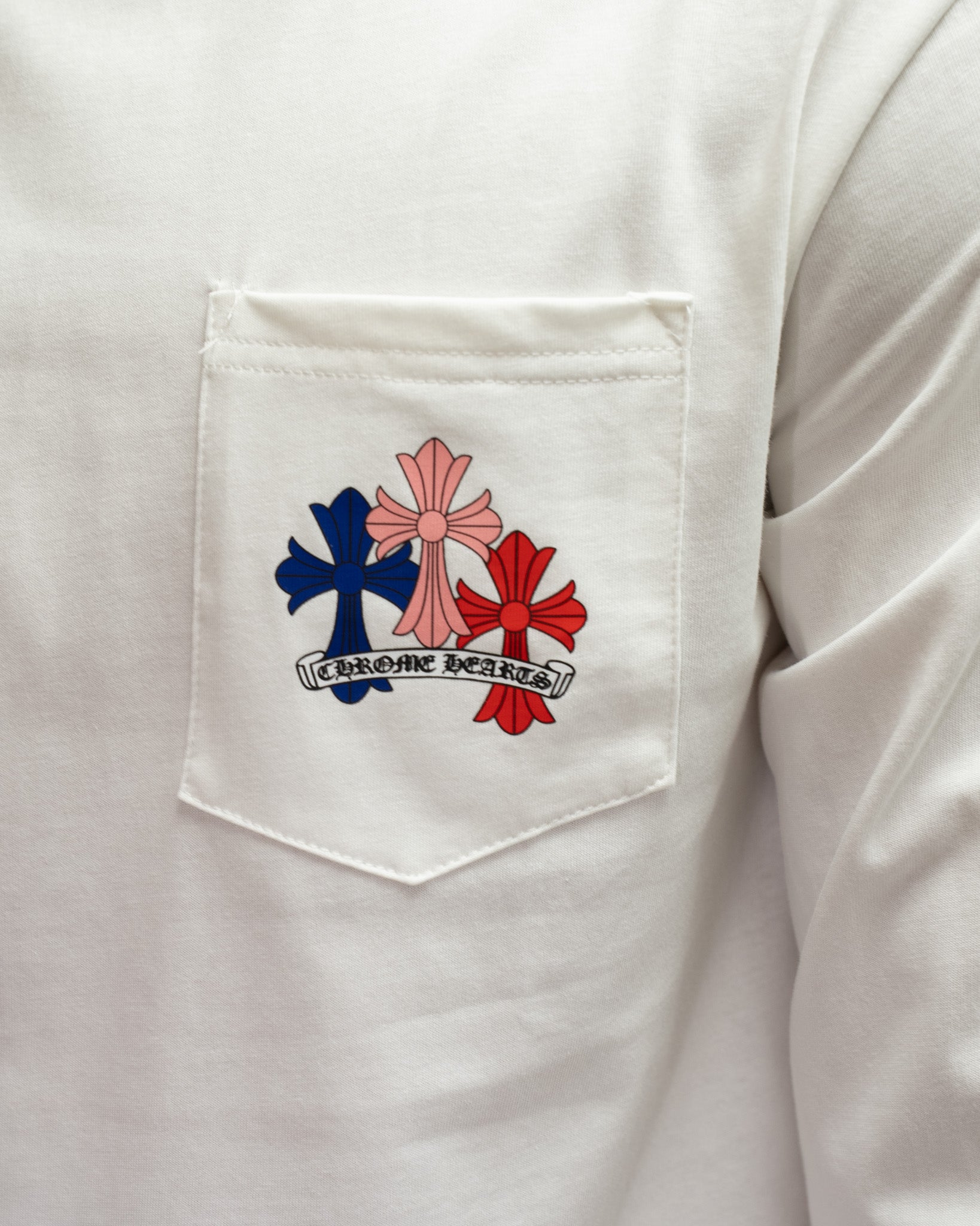 Stacked Multicolor Crosses White Long Sleeve™