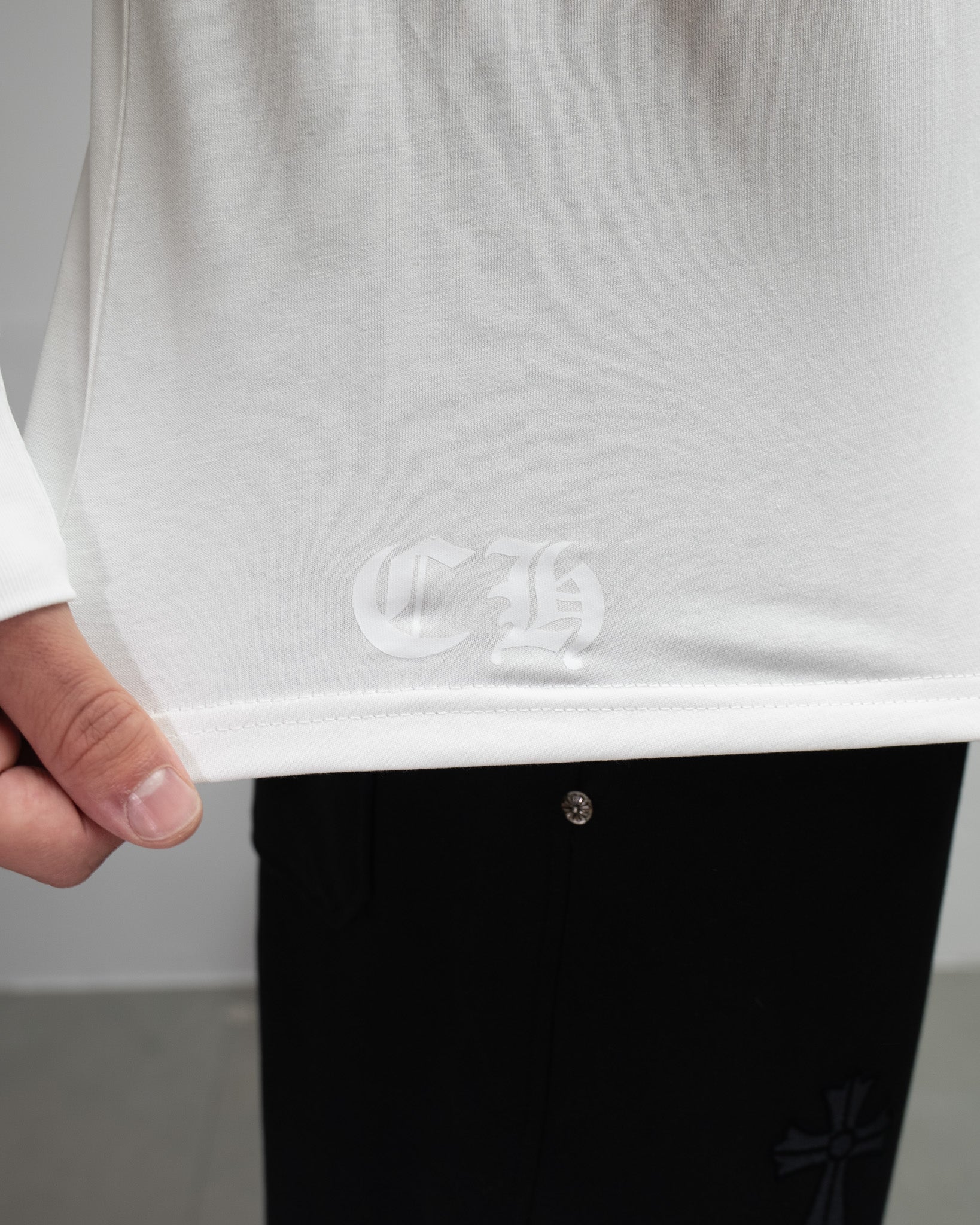 Stacked Multicolor Crosses White Long Sleeve™