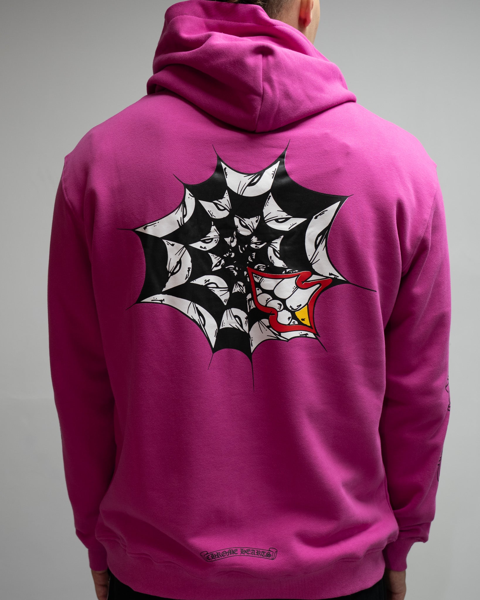Spider Web Graphic Pink Hoodie™