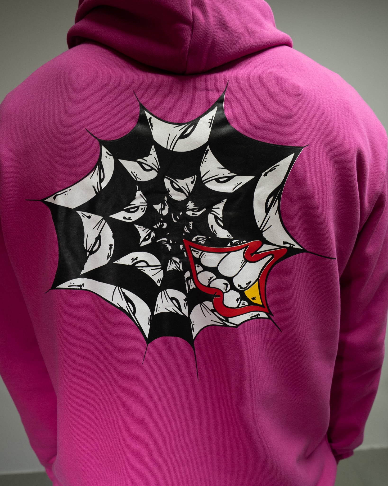 Spider Web Graphic Pink Hoodie™