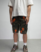 Orange Cross Patch Camo Shorts™