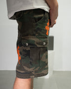 Orange Cross Patch Camo Shorts™