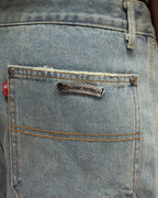 Pink Blue White Cross Patch Light Denim Shorts™
