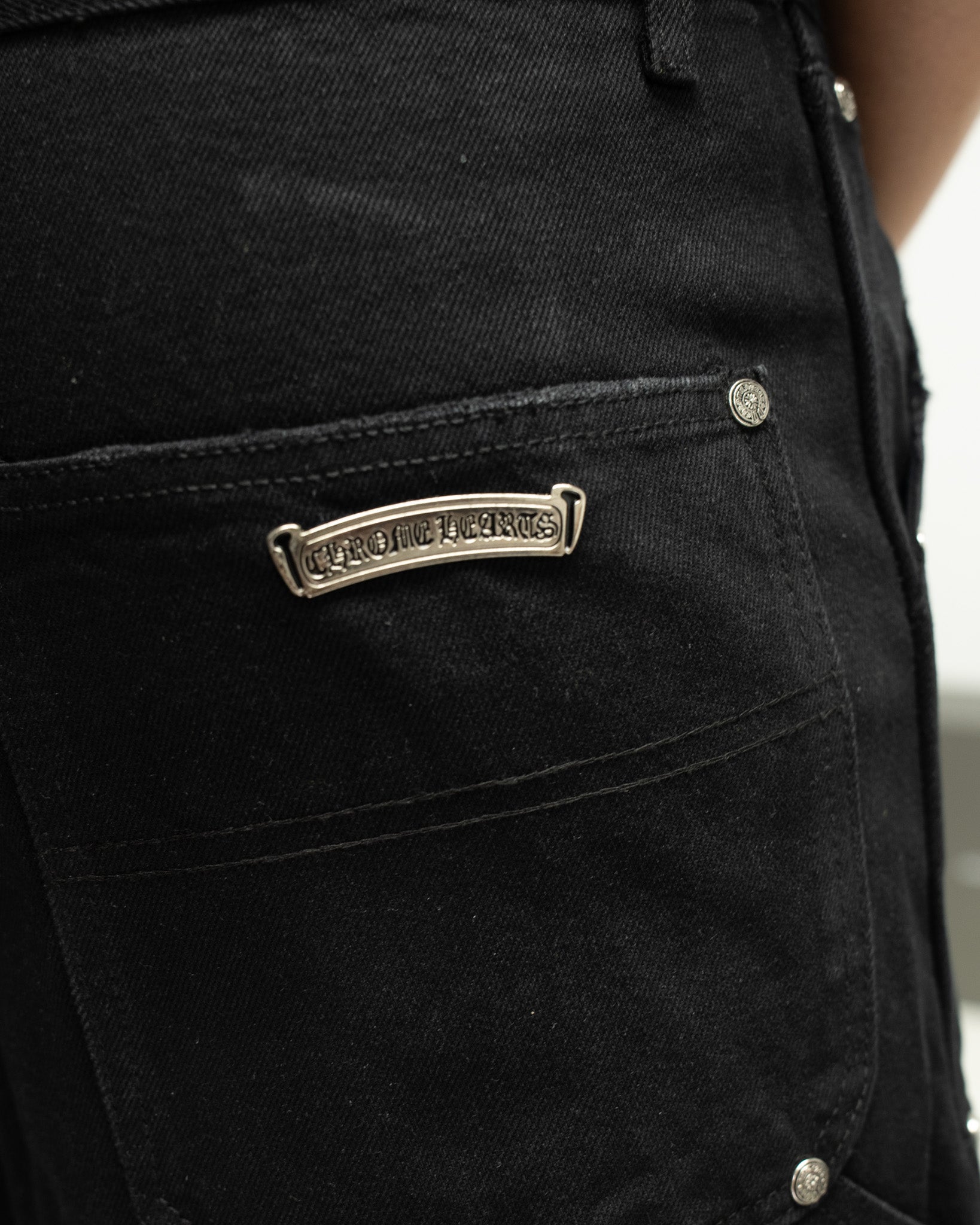 Yellow Cross Patch Black Jean Shorts™
