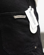 Red & White Cross Patch Black Jean Shorts™
