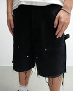 Black Cross Patch Black Jean Shorts™
