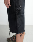 Black Cross Patch Black Jean Shorts™