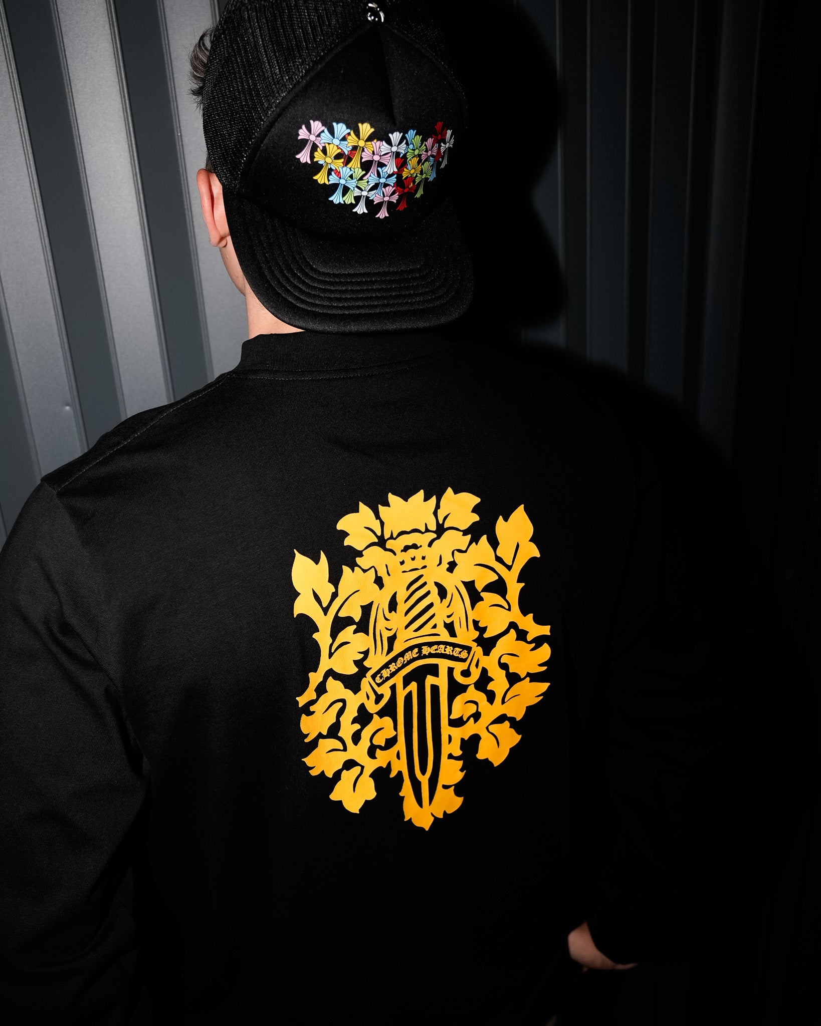 Yellow Dagger Crest Black Long Sleeve™