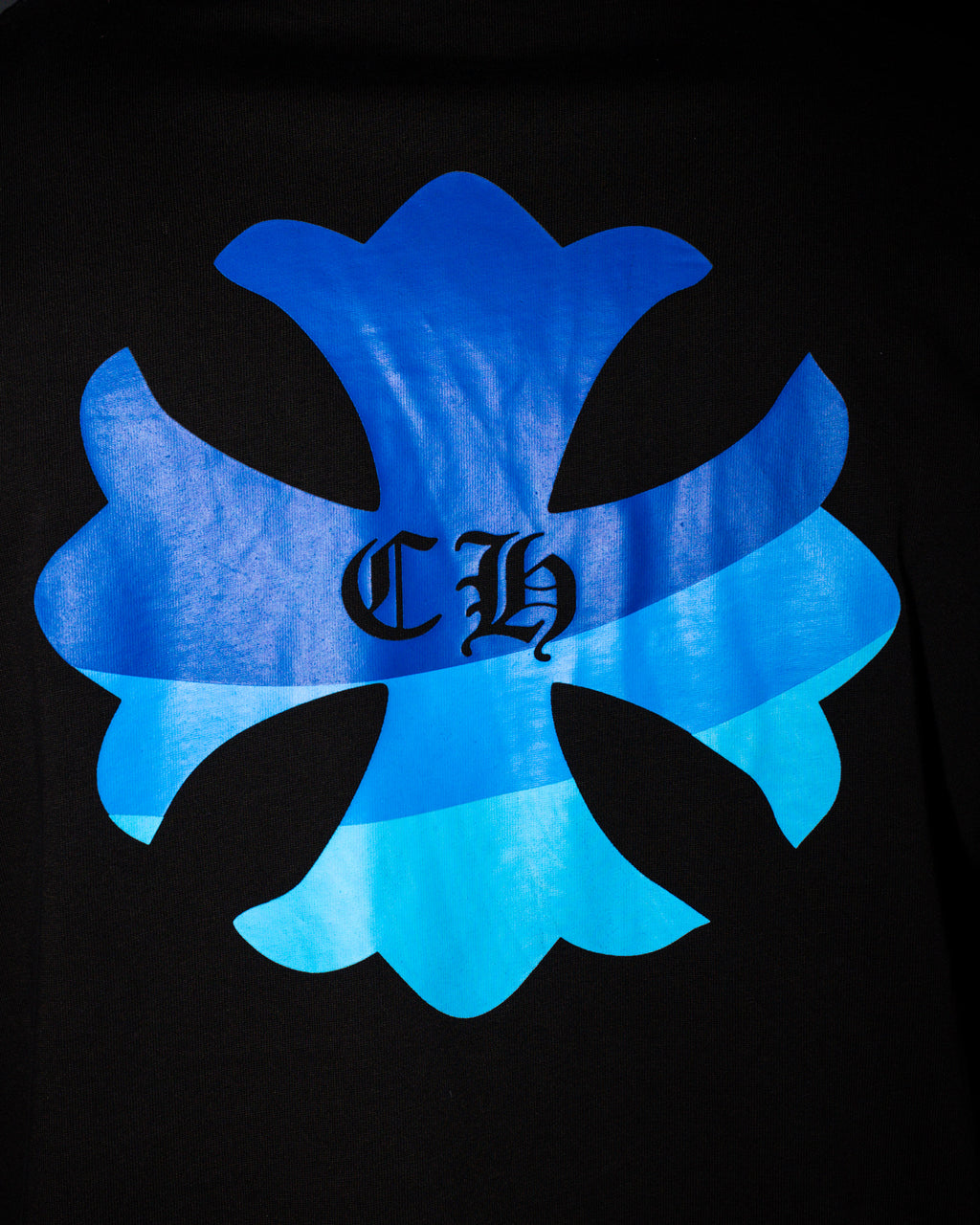 Blue Flower Cross Black Long Sleeve™