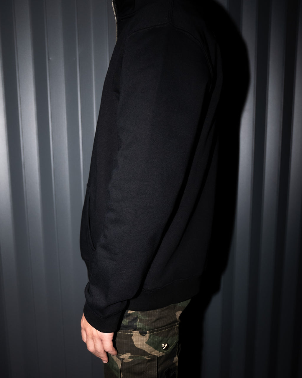 Hollywood White Triple Cross Black Fleece Quarter Zipper™