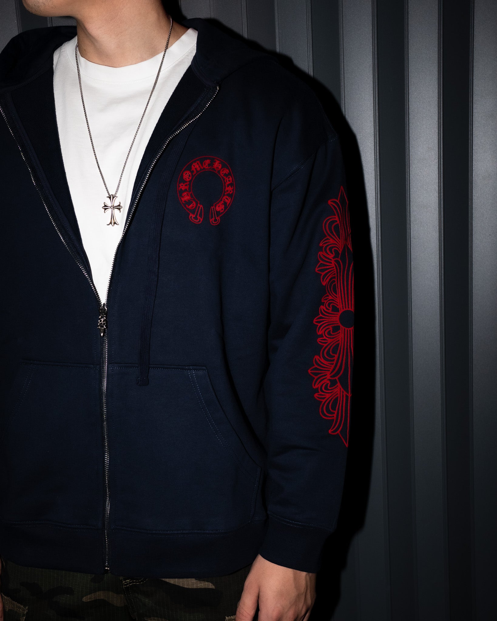 Red Horse Shoe Logo Navy Hoodie™