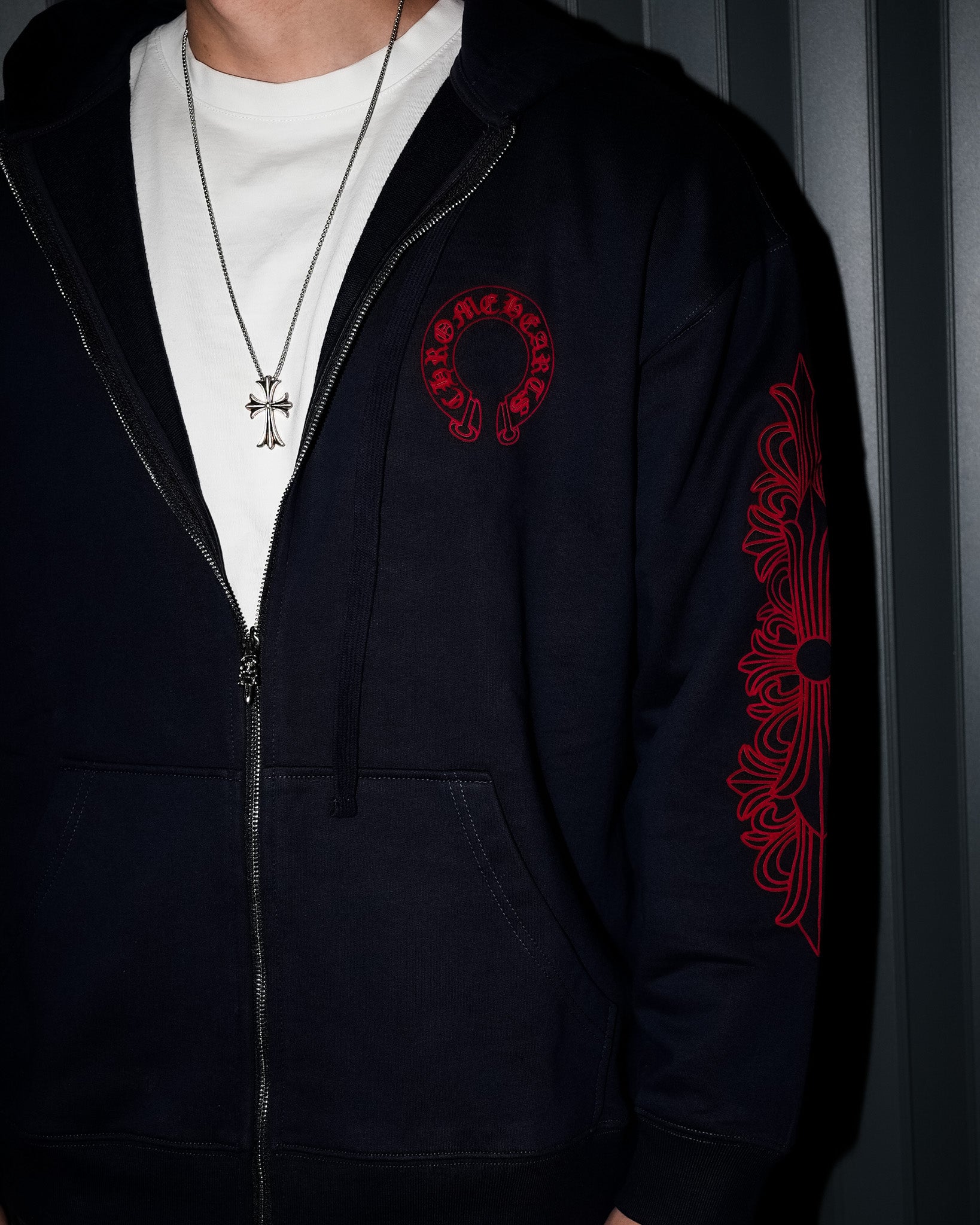 Red Horse Shoe Logo Navy Hoodie™