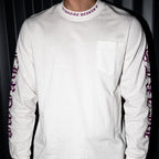 Purple Typography Collar White Long Sleeve™