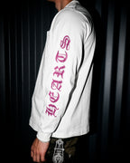 Purple Typography Collar White Long Sleeve™