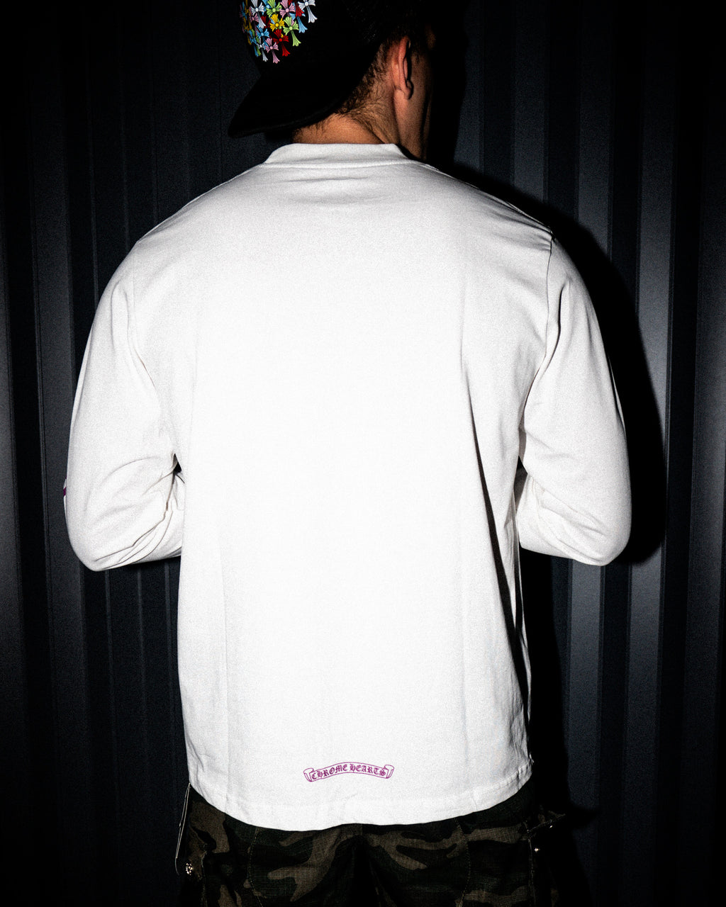 Purple Typography Collar White Long Sleeve™