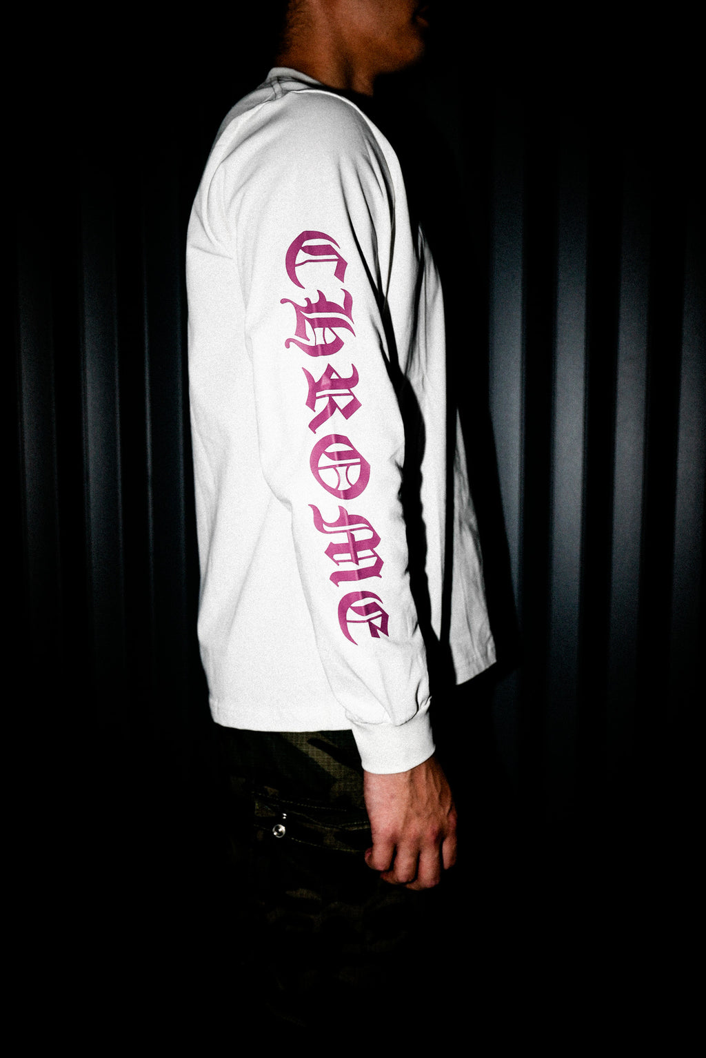 Purple Typography Collar White Long Sleeve™