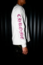Purple Typography Collar White Long Sleeve™